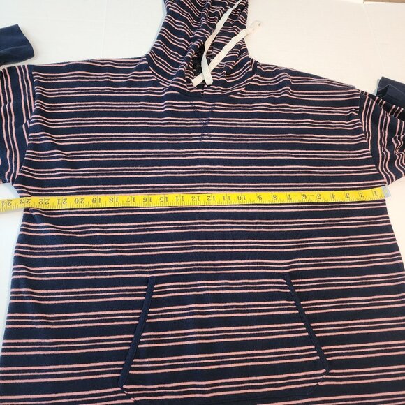 J.Crew sz L women drawstring hoodie stripes front pocket - Picture 10 of 12